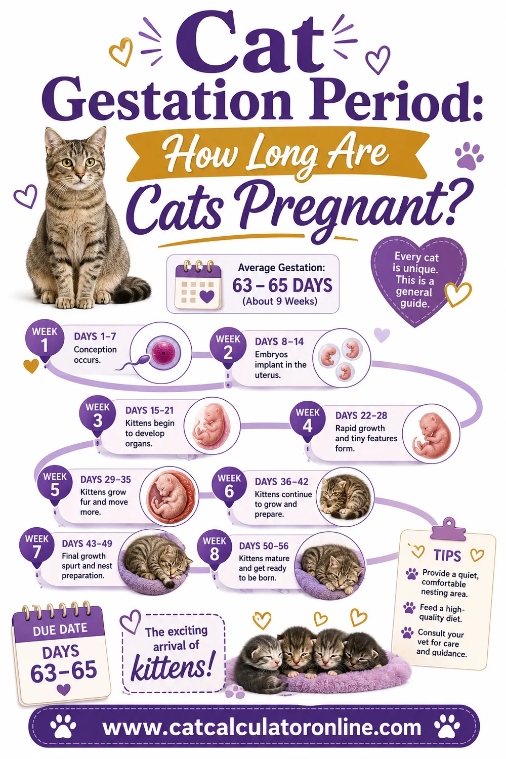 Cat Gestation Period: How Long Are Cats Pregnant? (Week-by-Week Timeline)