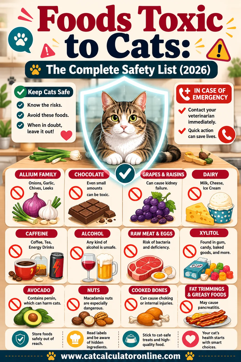 Foods Toxic to Cats: The Complete Safety List (2026)