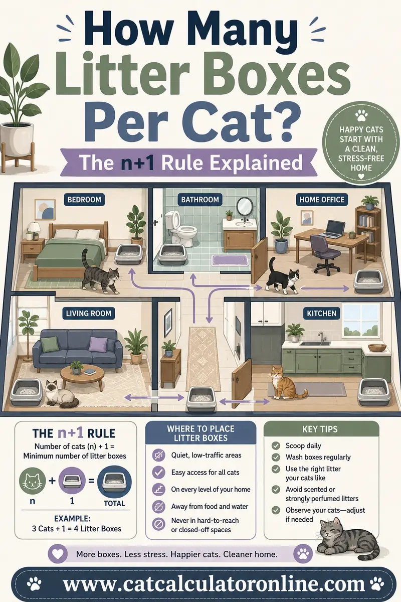 How Many Litter Boxes Per Cat? The n+1 Rule Explained