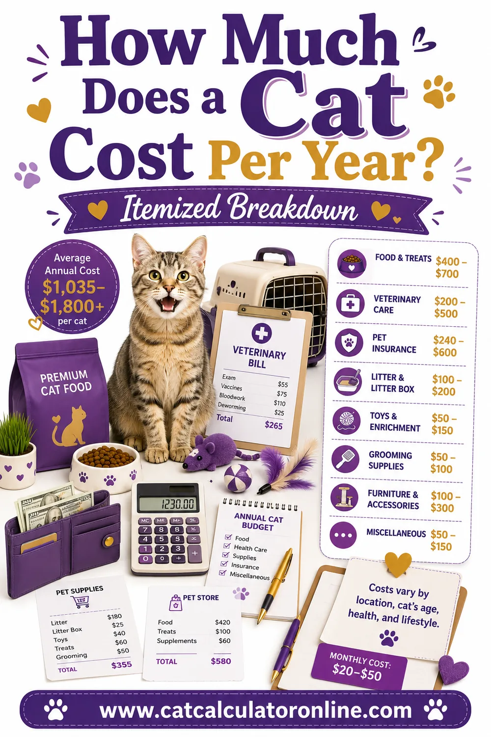 How Much Does a Cat Cost Per Year? A Real, Itemized Breakdown