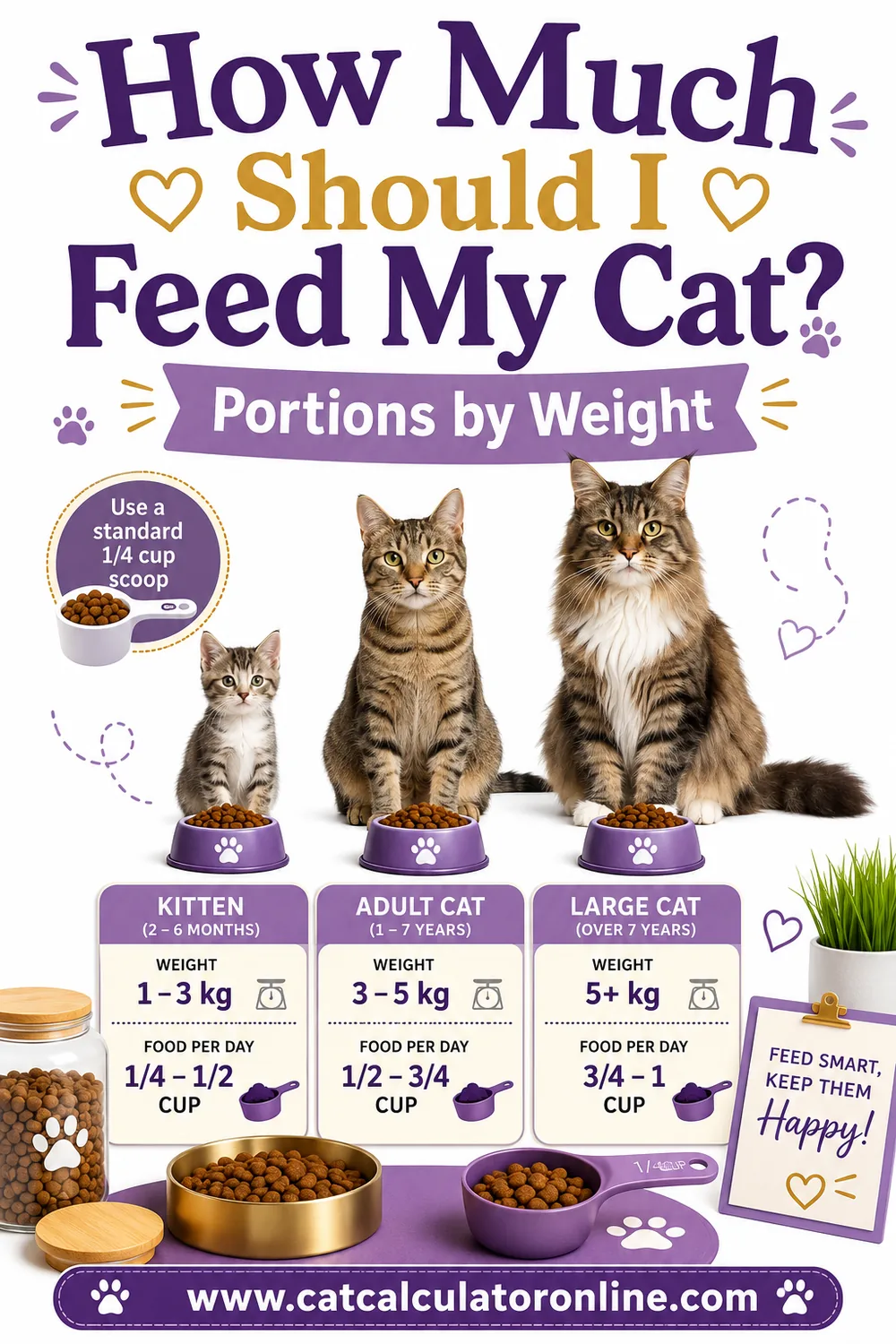 How Much Should I Feed My Cat? Portions by Weight (and Why the Bag Overfeeds)