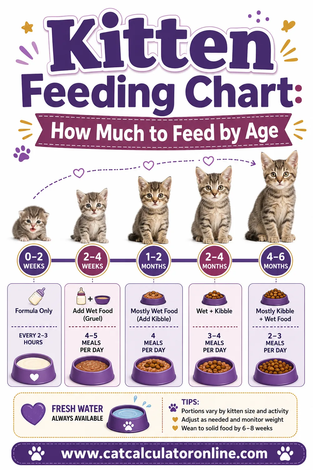 Kitten Feeding Chart: How Much and How Often by Age